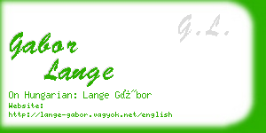 gabor lange business card